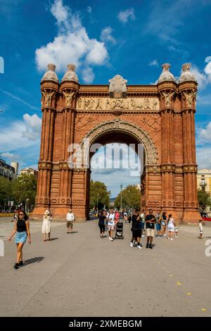 Der Arc de Triomf, Triumphbogen, Barcelona, Spanien Stockfoto