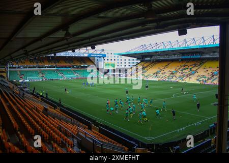 Norwich, Großbritannien, 26. Juli 2024. Norwich City Stadium Carrow Road während Norwich vs. FC Magdeburg Pre-Season Friendly, Carrow Road, Norwich, UK, 26.07.2024 Stockfoto