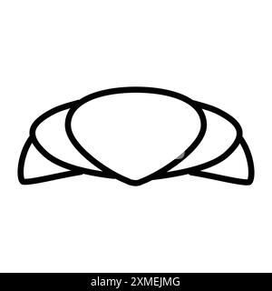 Croissant-Symbol in Form einer dünnen Linie und eines linearen Vektorzeichens Stock Vektor