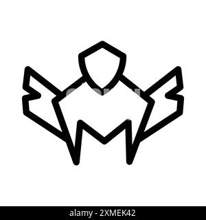 walküre-Symbol in dünner Linie Umrissstil und lineares Vektorzeichen Stock Vektor