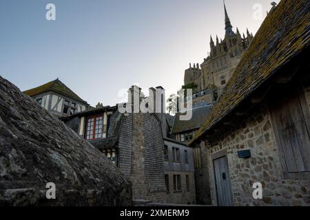 la Flêche et la Merveille, St. Michaels Berg, Normandie, Frankreich Stockfoto