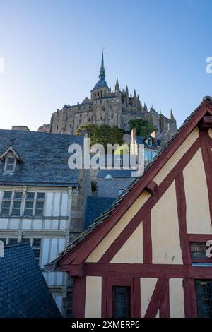 La Flêche et la Merveille, St. Michaels Berg, Normandie, Frankreich Stockfoto