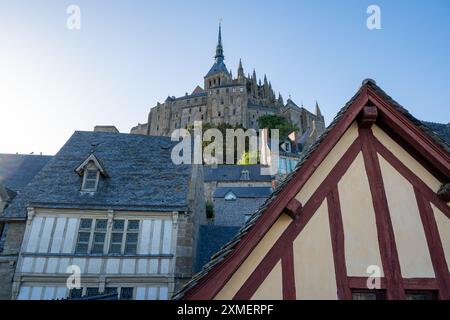 La Flêche et la Merveille, St. Michaels Berg, Normandie, Frankreich Stockfoto