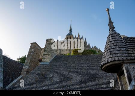 La Flêche et la Merveille, St. Michaels Berg, Normandie, Frankreich Stockfoto