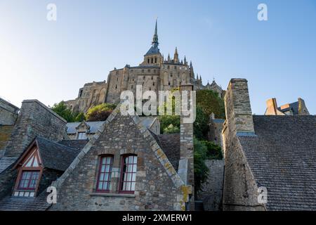 La Flêche et la Merveille, St. Michaels Berg, Normandie, Frankreich Stockfoto