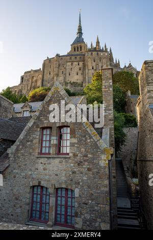 La Flêche et la Merveille, St. Michaels Berg, Normandie, Frankreich Stockfoto