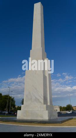 Der Obelisk des Foro Italico, gewidmet Benito Mussolini, Rom, Italien Stockfoto