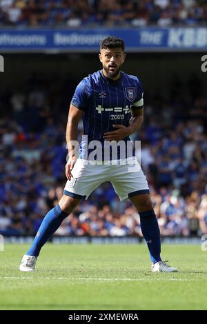 Ipswich, Großbritannien. Juli 2024. Conor Chaplin lächelt bei einer verpassten Chance beim Spiel Ipswich Town gegen Fortuna Düsseldorf vor der Saison in Portman Road, Ipswich, Großbritannien am 27. Juli 2024 Credit: Every Second Media/Alamy Live News Stockfoto