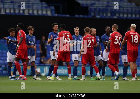 Ipswich, Großbritannien. Juli 2024. Vollzeit beim Ipswich Town gegen Fortuna Düsseldorf Vorsaison-Freundschaftsspiel in Portman Road, Ipswich, Großbritannien am 27. Juli 2024 Credit: Every Second Media/Alamy Live News Stockfoto