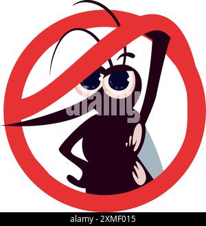 aedes aegypti Warnschild verboten Stock Vektor