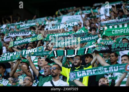 Juli 2024. Lissabon, Portugal. Sportfans während des Freundschaftsspiels zwischen Sporting CP und Athletic Bilbao Credit: Alexandre de Sousa/Alamy Live News Stockfoto