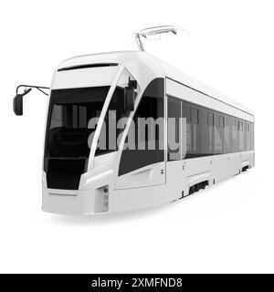 Moderne Straßenbahn isoliert Stockfoto