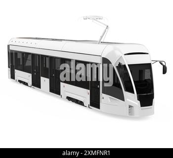Moderne Straßenbahn isoliert Stockfoto
