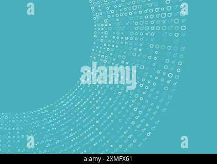 Minimaler Tech-blauer Halbton, gestrichelte Kreise, abstrakter Hintergrund. Geometrische Vektorkonstruktion Stock Vektor