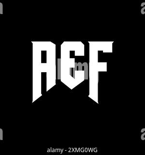 AEF-Letter-Logo für Technologieunternehmen. Schwarz-weiße Farbkombination mit AEF-Logo. AEF-Logo, AEF-Vektor, AEF-Design, AEF-Symbol, AEF-Alph Stock Vektor