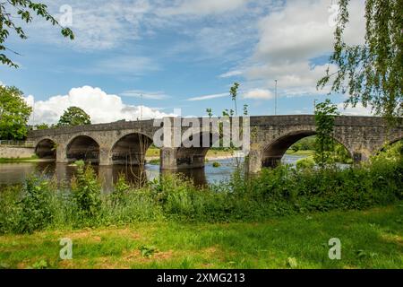 Brücke über den Fluss Wye, Builth Wells, Powys, Wales Stockfoto