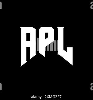 APL-Letter-Logo für Technologieunternehmen. APL-Logo-Design in Schwarz-weiß-Farbkombination. APL-Logo, APL-Vektor, APL-Design, APL-Symbol, APL-Alph Stock Vektor
