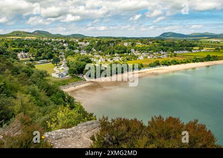 Der Strand in Llanbedrog, Gwynedd, Wales Stockfoto