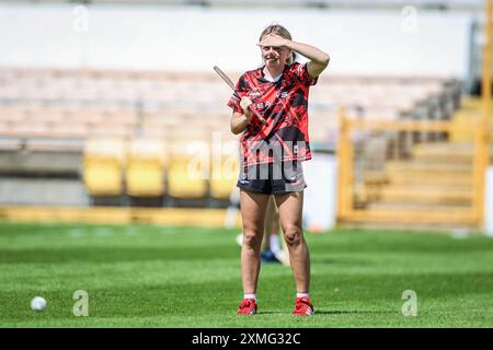 27. Juli 2024, BESCHREIBUNG während des All Ireland Camogie Halbfinales: Cork 4-18 - Dublin 0:09, gespielt im UMPC Nowlan Park, Kilkenny, Irland Stockfoto