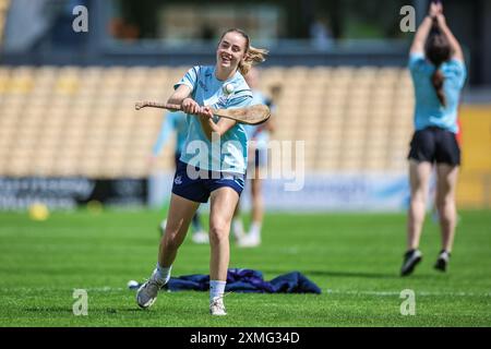 27. Juli 2024, BESCHREIBUNG während des All Ireland Camogie Halbfinales: Cork 4-18 - Dublin 0:09, gespielt im UMPC Nowlan Park, Kilkenny, Irland Stockfoto