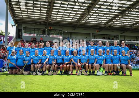 Am 27. Juli 2024 spielte das Dubliner Team im All Ireland Camogie Halbfinale: Cork 4-18 - Dublin 0:09, im UMPC Nowlan Park in Kilkenny, Irland Stockfoto