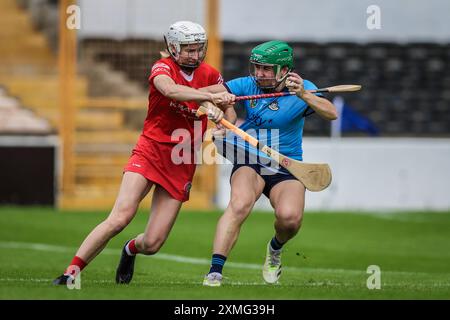 27. Juli 2024, Action aus dem All Ireland Camogie Halbfinale: Cork 4-18 - Dublin 0:09, gespielt im UMPC Nowlan Park, Kilkenny, Irland Stockfoto
