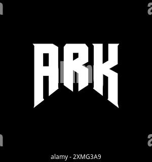 ARK Letter Logo-Design für Technologieunternehmen. Schwarz-weiße Farbkombination mit ARK-Logo. ARK-Logo, ARK-Vektor, ARK-Design, ARK-Symbol, ARK-Alph Stock Vektor