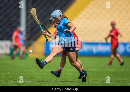 27. Juli 2024, Action aus dem All Ireland Camogie Halbfinale: Cork 4-18 - Dublin 0:09, gespielt im UMPC Nowlan Park, Kilkenny, Irland Stockfoto