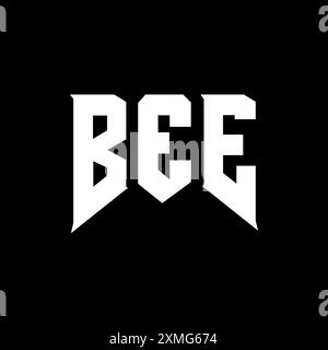 BEE Letter-Logo für Technologieunternehmen. Farbkombination in Schwarz und weiß mit dem BEE-Logo. BIENENLOGO, BIENENVEKTOR, BIENENDESIGN, BIENENSYMBOL, BIENENALPH Stock Vektor