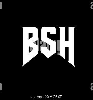 BSH-Letter-Logo für Technologieunternehmen. Schwarz-weiße Farbkombination mit BSH-Logo. BSH-Logo, BSH-Vektor, BSH-Design, BSH-Symbol, BSH-Alph Stock Vektor