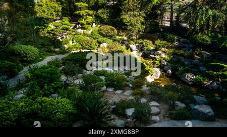 Los Angeles, USA. Juli 2024. Der James Irvine Japanische Garten in Little Tokyo, Los Angeles, Kalifornien. Quelle: Stu Gray/Alamy Live News. Stockfoto