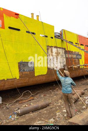 Malerschiff in der Werft, Dhaka Division, Keraniganj, Bangladesch Stockfoto