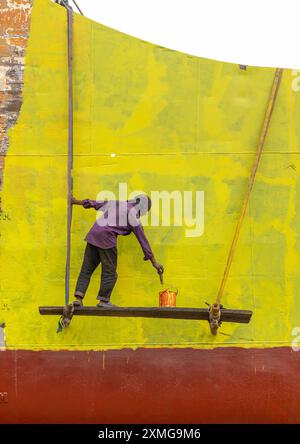 Malerschiff in der Werft, Dhaka Division, Keraniganj, Bangladesch Stockfoto