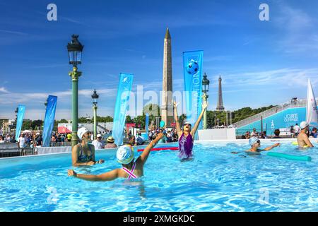 FRANKREICH. PARIS (75) PARIS 2024 OLYMPISCHE TAGE AUF DEM PLACE DE LA CONCORDE (2019. JUNI 23RD) Stockfoto