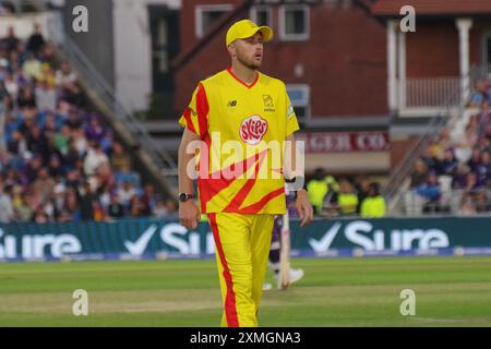 Leeds, 26. Juli 2024. Ollie Robinson spielt für Trent Rockets Männer gegen Northern Superchargers Männer in The Hundred in Headingley. Quelle: Colin Edwards Stockfoto