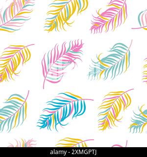 Tropisches Nahtloses Muster mit Palmenblättern. Stock Vektor