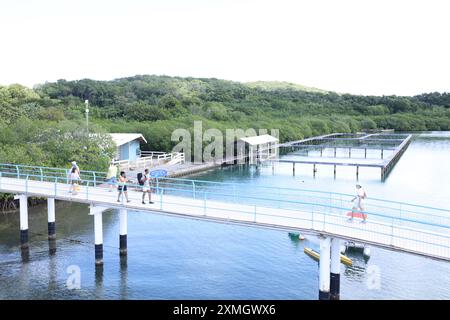 Der Hafen von Roatan ist einer von zwei Kreuzfahrthäfen in Roatan. Stockfoto