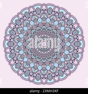 Dekoratives, Farbenfrohes Mandala-Design. Ornament Vektor Illustration mit Hintergrund. Stock Vektor