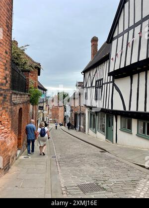 Blick auf den berühmten Steilhang in Lincoln, Großbritannien. Stockfoto