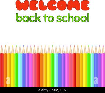 Farbenfrohe, realistische Stiftrand Stock Vektor