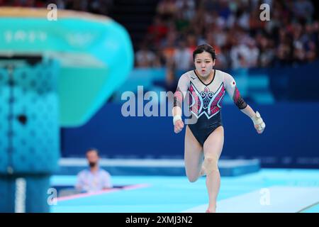 Paris, Frankreich. Juli 2024. Kohane Ushioku Gymnastik - Artistic : Women's Qualification Vault bei den Olympischen Spielen 2024 in Paris in der Bercy Arena. Quelle: Naoki Nishimura/AFLO SPORT/Alamy Live News Stockfoto