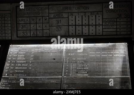 Radarkontrollraum im Anti-Atombunker von Mount Soratte, Sant'Oreste, Rom, Italien, Europa Stockfoto