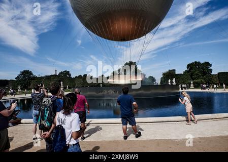 Paris, Frankreich. Juli 2024. Antonin Burat/Le Pictorium - Olympischer Kessel in Paris (Abbildung) - 28/07/2024 - Frankreich/Ile-de-France (Region)/Paris - der Olympische Kessel brennt im Herzen von Paris anlässlich der Olympischen und Paralympischen Spiele 2024. Quelle: LE PICTORIUM/Alamy Live News Stockfoto