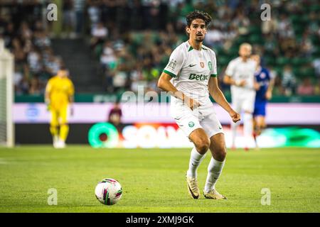 Lissabon, Portugal. Juli 2024. Francisco Trincao von Sporting CP wurde während des Freundschaftsspiels zwischen Sporting CP und Athletic Club im Estadio Jose Alvalade in Aktion gesehen. Endstand; Sporting CP 3:0 Athletic Club. (Foto: Henrique Casinhas/SOPA Images/SIPA USA) Credit: SIPA USA/Alamy Live News Stockfoto