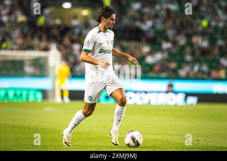 Lissabon, Portugal. Juli 2024. Francisco Trincao von Sporting CP wurde während des Freundschaftsspiels zwischen Sporting CP und Athletic Club im Estadio Jose Alvalade in Aktion gesehen. Endstand; Sporting CP 3:0 Athletic Club. (Foto: Henrique Casinhas/SOPA Images/SIPA USA) Credit: SIPA USA/Alamy Live News Stockfoto