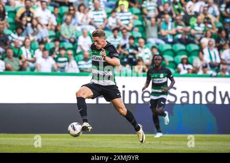 Lissabon, Portugal. Juli 2024. Viktor Gyokeres von Sporting CP wurde während des Freundschaftsspiels zwischen Sporting CP und Athletic Club im Estadio Jose Alvalade in Aktion gesehen. Endstand; Sporting CP 3:0 Athletic Club. (Foto: Henrique Casinhas/SOPA Images/SIPA USA) Credit: SIPA USA/Alamy Live News Stockfoto