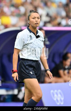 New Zeland vs China, KUWAI Ano (JPN) Schiedsrichter, Rugby Sevens Women's Pool A im Stade de France, während der Olympischen Spiele 2024 in Paris, 28. Juli 2024, Paris, Frankreich. Quelle: Enrico Calderoni/AFLO SPORT/Alamy Live News Stockfoto