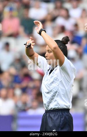 New Zeland vs China, KUWAI Ano (JPN) Schiedsrichter, Rugby Sevens Women's Pool A im Stade de France, während der Olympischen Spiele 2024 in Paris, 28. Juli 2024, Paris, Frankreich. Quelle: Enrico Calderoni/AFLO SPORT/Alamy Live News Stockfoto