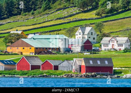 Dorf Runde auf der Insel Runde, Sørøyane Archipel, Herøy, Norwegen Stockfoto