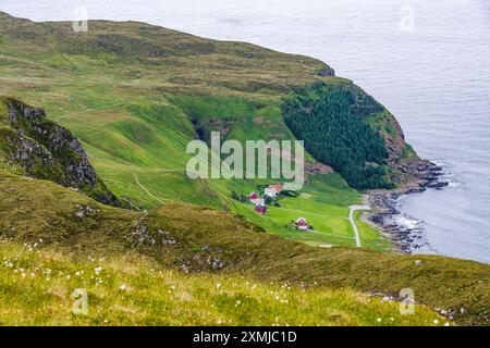 Dorf Runde auf der Insel Runde, Sørøyane Archipel, Herøy, Norwegen Stockfoto